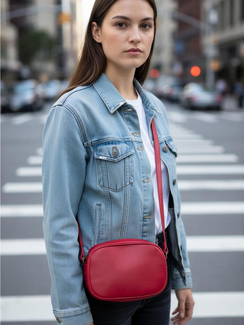 Laura Ashley Red Crossbody Bag - Smooth Leather